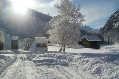 Camping Attermenzen - Campingplatzanlage mit Schnee