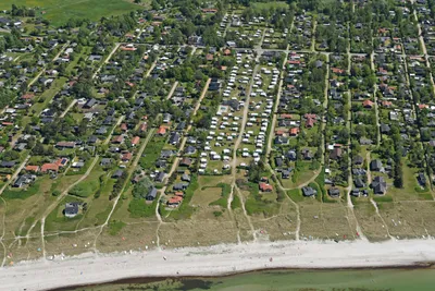 Bjerge Sydstrand Camping - Campingplatz aus der Vogelperspektive