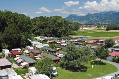 Camping Au Grand-Bois - Luftansicht der Mobilheime auf dem Campingplatz