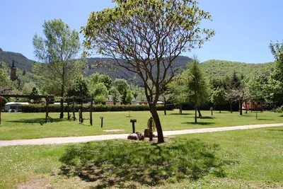 Camping Chon du Tarn  -  Stellplatz vom Campingplatz auf grüner Wiese