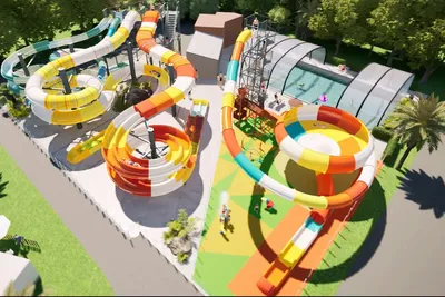 Camping Club Le Littoral - MS Vacances  - Rutschen im Wasserpark des Campingplatzes