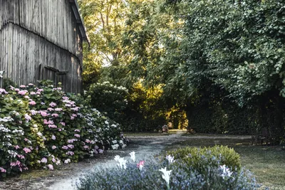 Camping Des Hortensias - Campingplatz umgeben von Blumen und Bäumen