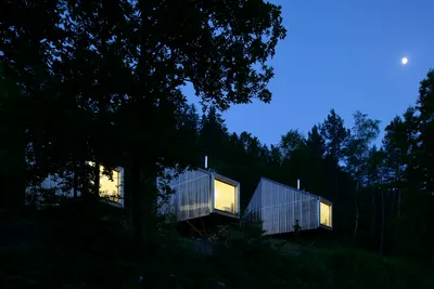 Camping du Mettey - umringt von Wald Ferienwohnungen bei Nacht