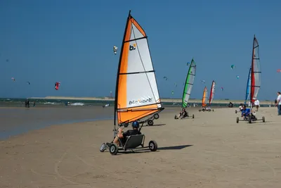 Camping Duin en Strand  - Camper in Windfahrzeugen am Strand vom Campingplatz