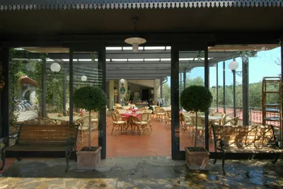 Camping Edy - Blick in das Restaurant vom Campingplatz