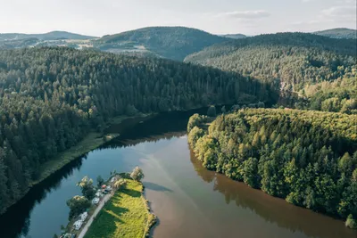 Camping Höllensteinsee  - Luftaufnahme des Campingplatzes am See