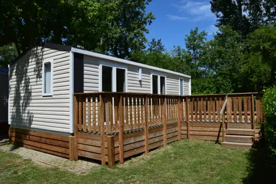 Camping Municipal de Molsheim - Mobilheim im Grünen auf dem Campingplatz