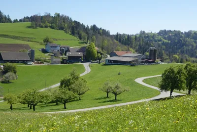 Camping Saland  -  Blick vom Campingplatz auf die umliegende Landschaft
