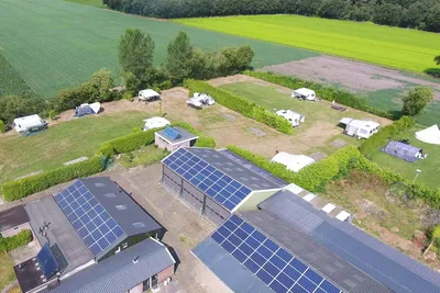 Camping Zomerzicht - Standplatzwiese durch kleine Hecken unterteilt
