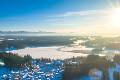 Camping Elbsee - Luftaufnahme des Campingplatzes im Winter