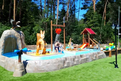 Ferienzentrum Heidenau - Wasserspielplatz mit Tierskulpturen
