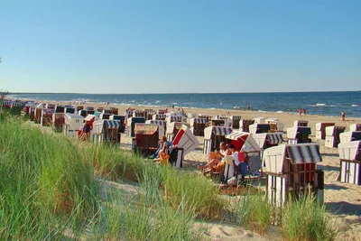Campingplatz Ostseeblick  - Strandkörbe vom Campingplatz am Strand der Ostsee