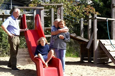 Campingplatz Ostseeblick - Camper auf dem Spielplatz vom Campingplatz