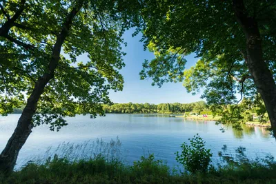 Camping Park Weiherhof - Blick auf den See am Campingplatz