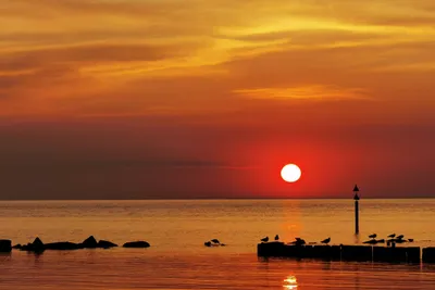Caravancamp Ostseeblick - Sonnenuntergang über dem Meer