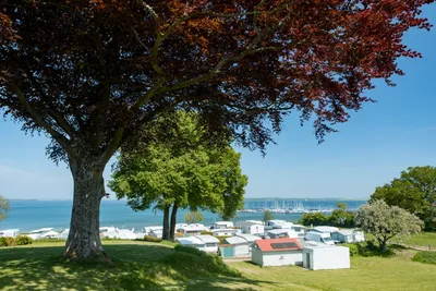 Camping Fördeferien Bockholmwik - Campingplatz Außenbereich mit Blick auf die Förde