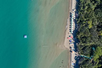 Gitavillage Il Gabbiano  Camping Il Gabbiano Village - Luftaufnahme des Badestrandes am Campingplatz