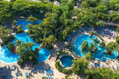 La Siesta Salou Resort & Camping  Camping La Siesta Salou DE SALOU  - Luftaufnahme des Wasserparks auf dem Campingplatz