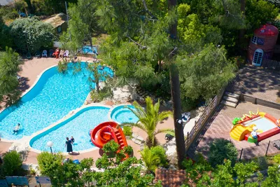 Camping Capfun Le Petit Nice - Poolanlage aus der Vogelperspektive 