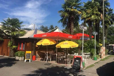Camping Molinazzo  -  Restaurant mit Terrasse auf dem Campingplatz