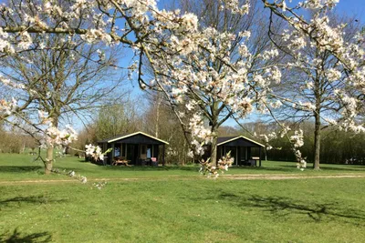 Natuurkampeerterrein De Haverkamp Außenansicht Mobilheime auf dem Campingplatz