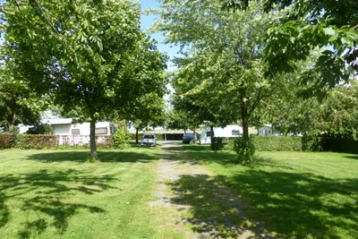 Komfort-Campingplatz Panoramablick - Zeltwiese vor den Stellplätzen auf dem Campingplatz
