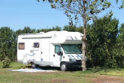Parque de Campismo de Vila Chã  -  Wohnwagen- und Zeltstellplatz vom Campingplatz auf grüner Wiese