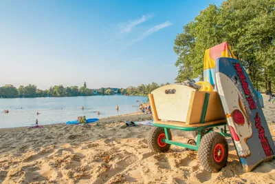 Seepark Ternsche  -  Camper am Strand vom See am Campingplatz