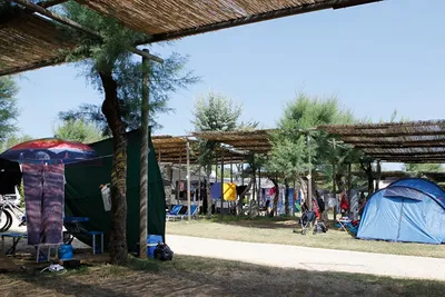Camping Tripesce - Zeltplätze im Schatten der Bäume auf dem Campingplatz