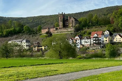 Camping unterm Dilsberg - Zeltwiese mit Blick in die Umgebung des Campingplatzes