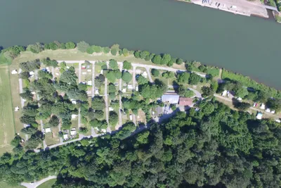 Camping unterm Dilsberg  - Campingplatz aus der Vogelperspektive
