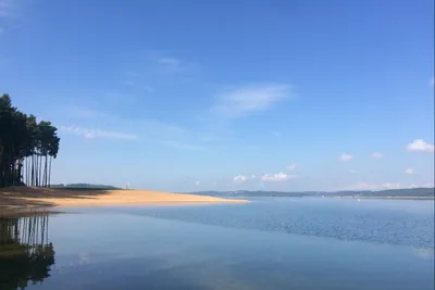 Waldcamping Brombach - Blick auf Sandstrand am Brombachsee in der Nähe vom Campingplatz