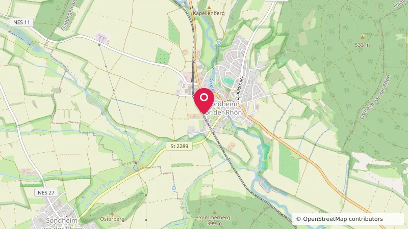 Wohnmobilstellplatz am alten Bahnhof Nordheim vor der Rhön
